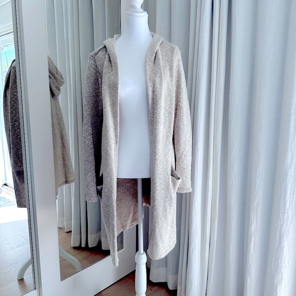 Jenni Kayne Sweaters - Jenni Kayne Cotton Linen blend long hooded cardigan